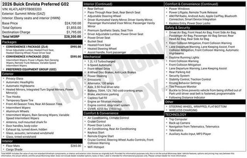 2026 Buick Envista Preferred FWD