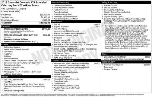 2018 Chevrolet Colorado Z71