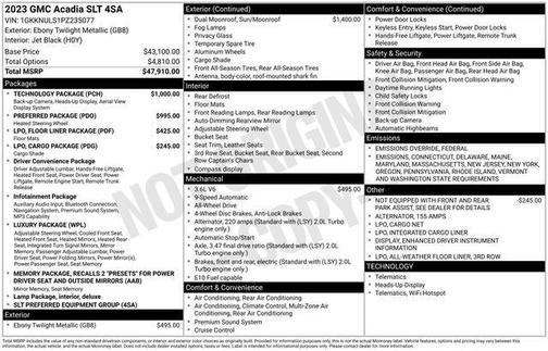 2023 GMC Acadia AWD SLT