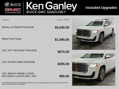 White Frost Tricoat 2021 GMC Acadia Denali