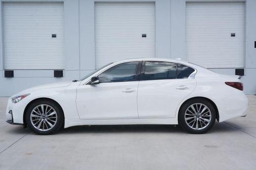 Pure White 2021 INFINITI Q50 3.0t LUXE