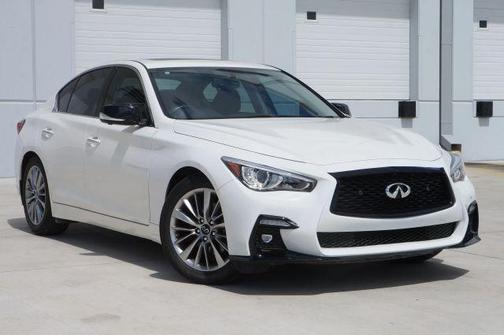 Pure White 2021 INFINITI Q50 3.0t LUXE