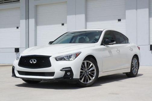 Pure White 2021 INFINITI Q50 3.0t LUXE