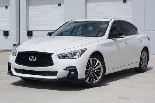 Pure White 2021 INFINITI Q50 3.0t LUXE