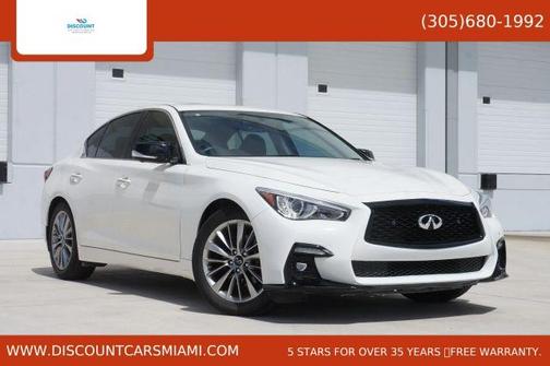 Pure White 2021 INFINITI Q50 3.0t LUXE