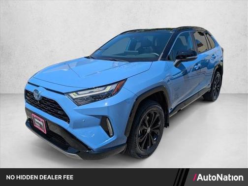 Cavalry Blue/Midnight Black Metallic 2023 Toyota RAV4 Hybrid SE