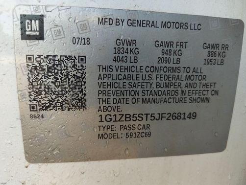 Summit White 2018 Chevrolet Malibu 1LS