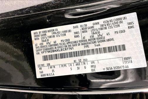 Black 2020 Ford F-250 XLT