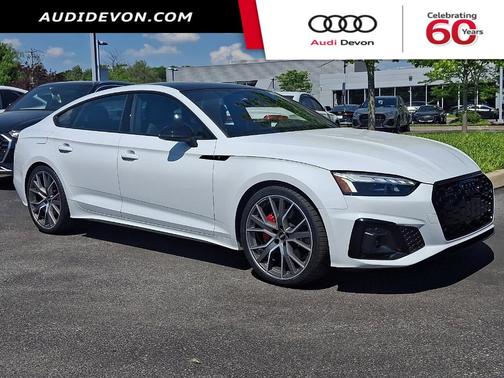 Glacier White Metallic 2025 Audi A5 Sportback S line Premium Plus