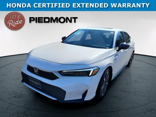 Platinum White Pearl 2025 Honda Civic Hybrid Sport Touring