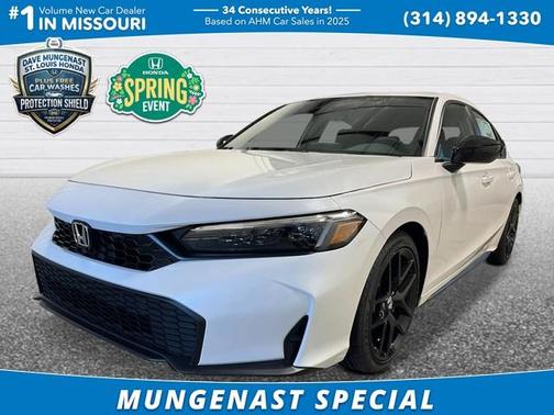 Platinum White Pearl 2026 Honda Civic Sport