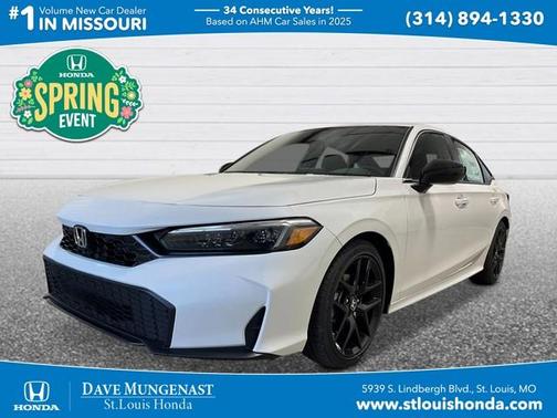 Platinum White Pearl 2026 Honda Civic Sport