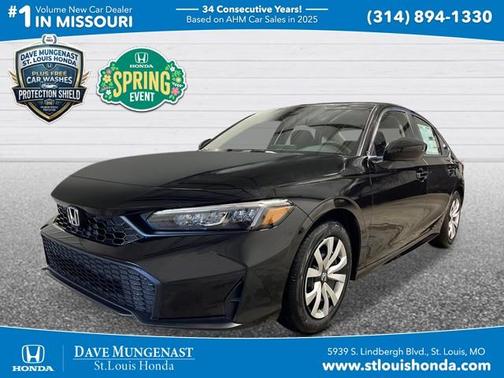 Crystal Black Pearl 2026 Honda Civic LX