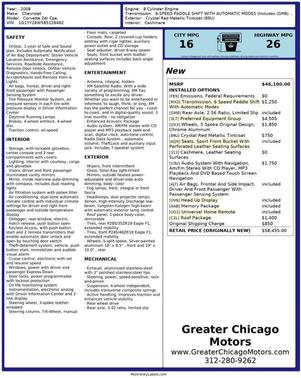 2008 Chevrolet Corvette Base