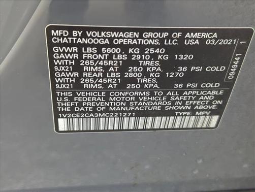 2021 Volkswagen Atlas Cross Sport 3.6L V6 SEL R-Line