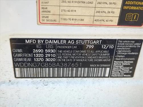 2011 Mercedes-Benz S-Class S 600