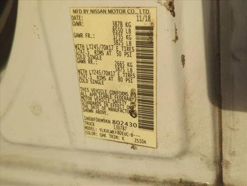 2019 Nissan NV Cargo NV1500 S V6