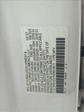 Platinum White Pearl 2023 Honda Pilot Touring 8-Passenger