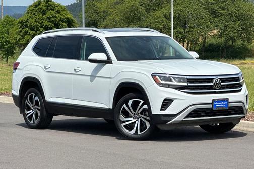 Pure White 2021 Volkswagen Atlas 3.6L SEL Premium