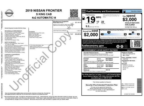 Glacier White 2019 Nissan Frontier S