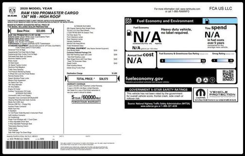 2020 RAM ProMaster 1500 Base