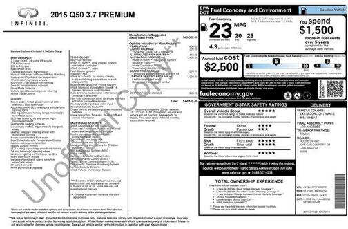 2015 INFINITI Q50 Premium