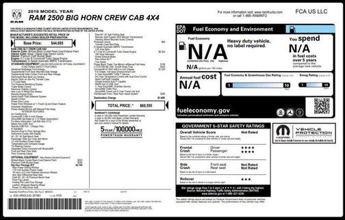 2018 RAM 2500 Big Horn Crew Cab 4x4 6'4' Box