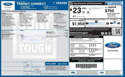 Frozen White 2016 Ford Transit Connect XLT