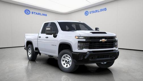 Summit White 2026 Chevrolet Silverado 2500 Double Cab, Standard Bed, WT, 4WD