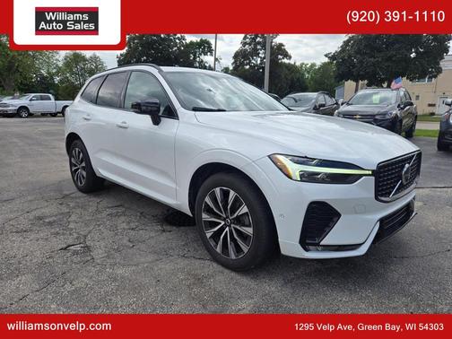 Crystal White Metallic 2023 Volvo XC60 B5 Plus Dark Theme