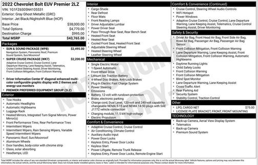 2022 Chevrolet Bolt EUV FWD Premier