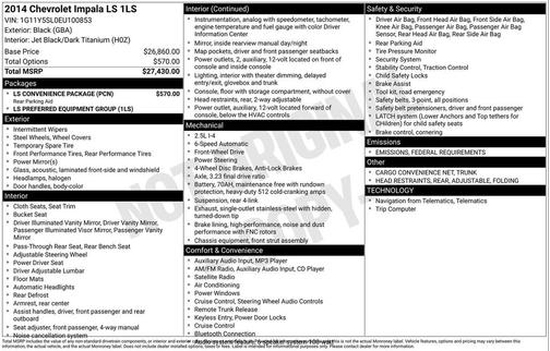 2014 Chevrolet Impala 1LS