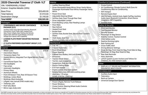 2020 Chevrolet Traverse LT Cloth