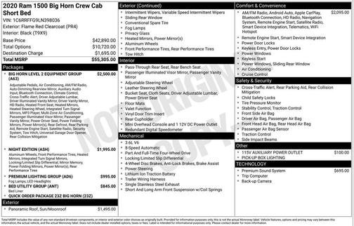 2020 RAM 1500 Big Horn/Lone Star