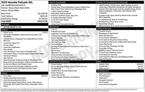 2025 Hyundai PALISADE SEL