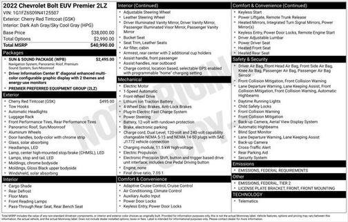 2022 Chevrolet Bolt EUV FWD Premier