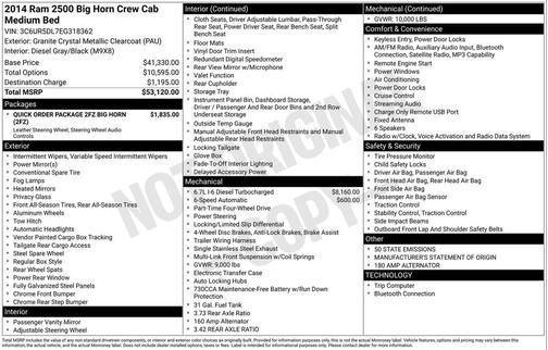 2014 RAM 2500 Big Horn