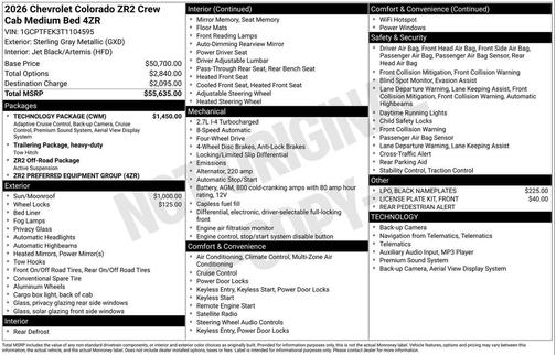 2026 Chevrolet Colorado ZR2