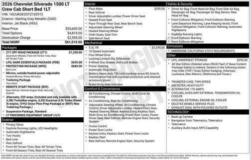 2026 Chevrolet Silverado 1500 LT