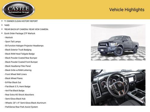Diamond Black Crystal Pearlcoat 2022 RAM 1500 Classic Warlock Quad Cab 4x4 6'4' Box