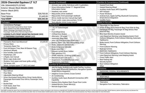 2026 Chevrolet Equinox 1LT