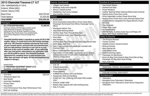 2013 Chevrolet Traverse 1LT