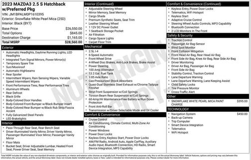 2023 Mazda Mazda3 FWD w/Preferred Package