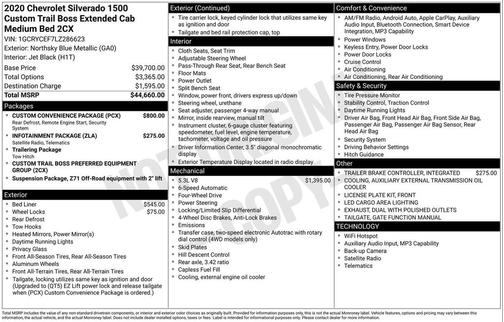 2020 Chevrolet Silverado 1500 Custom Trail Boss