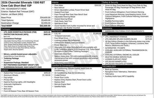 2026 Chevrolet Silverado 1500 RST