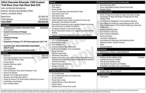 2024 Chevrolet Silverado 1500 Custom Trail Boss