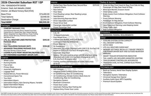 2026 Chevrolet Suburban RST