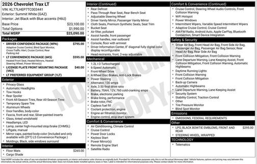 2026 Chevrolet Trax LT