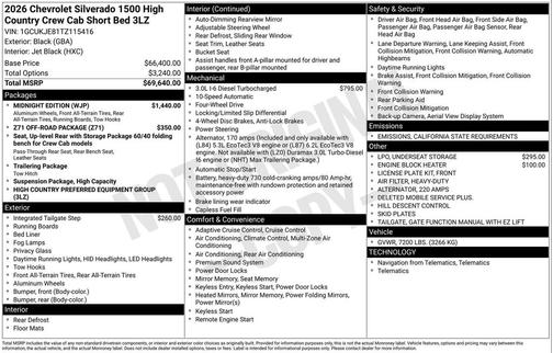 2026 Chevrolet Silverado 1500 High Country