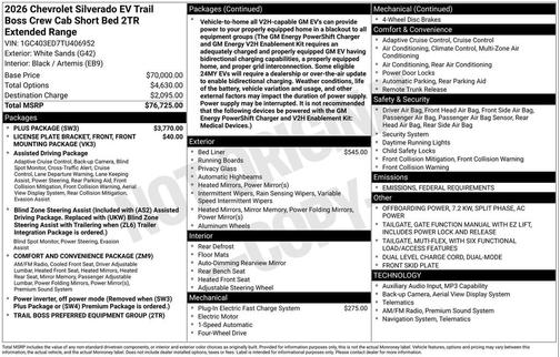 2026 Chevrolet Silverado EV Trail Boss